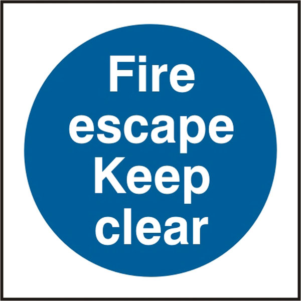 FIRE ESCAPE KEEP CLEAR SAV 150MM X 150MM