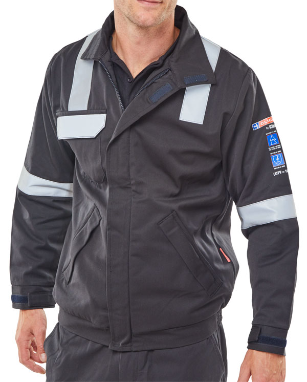 NAVY ARC WOVEN JACKET SML