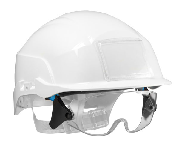 SPECTRUM WHITE HELMET C/W EYE SHIELD (S20WR)