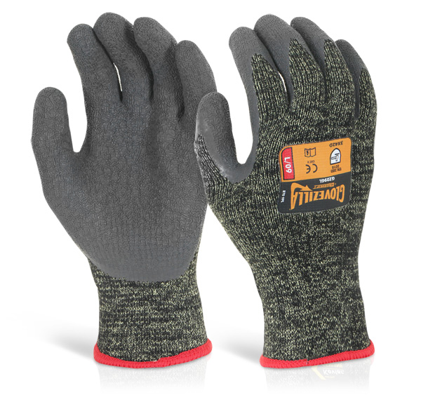 GLOVEZILLA LATEX PALM COATED GLOVE GREEN XL