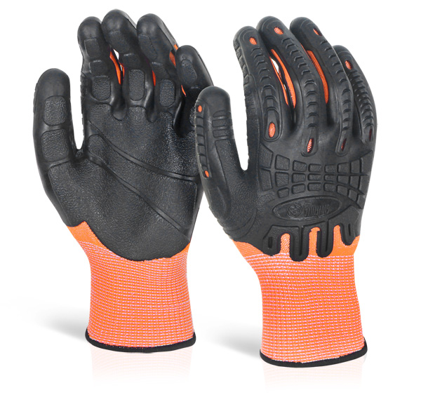 CUT RESISTANT FULLY COATED IMPACT GLOVE ORANGE LGE