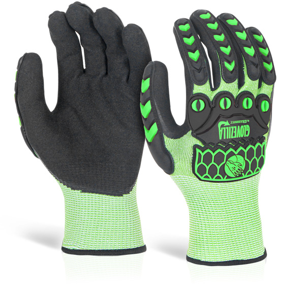 GLOVEZILLA FOAM NITRILE COATED GLOVE GREEN MED