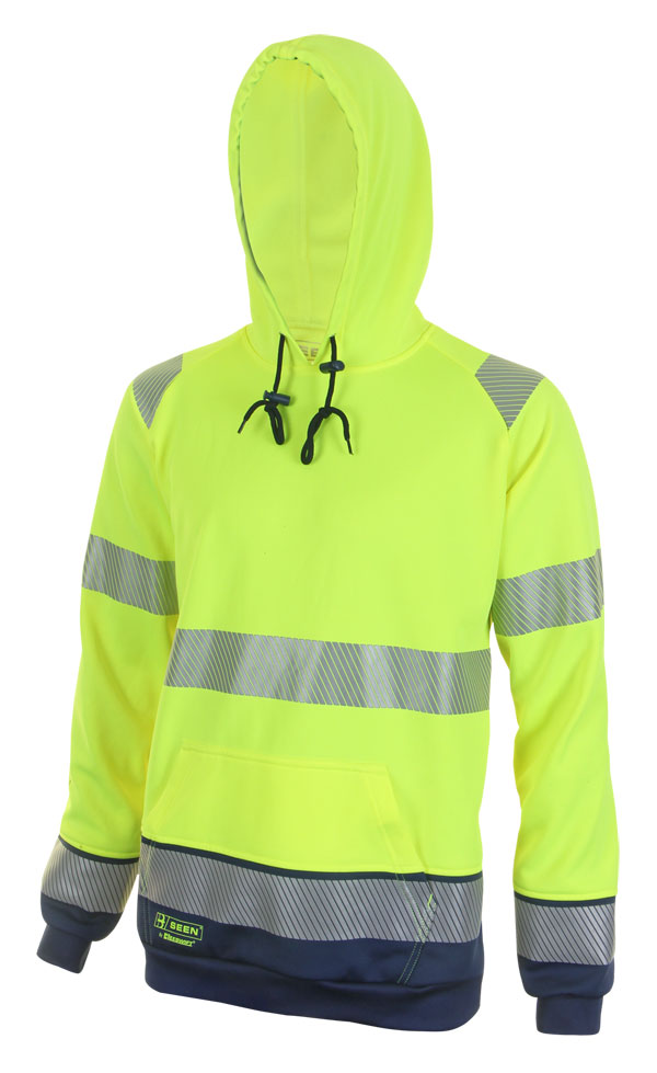 HIVIS TWO TONE HOODY SAT YELL/ NVY MED BSHEXEC