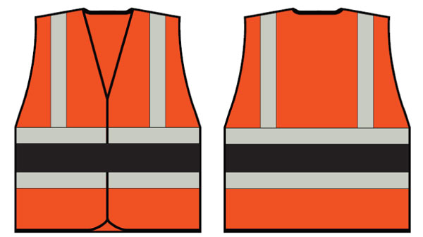 ORANGE WCENG VEST WITH BLACK BAND XXL