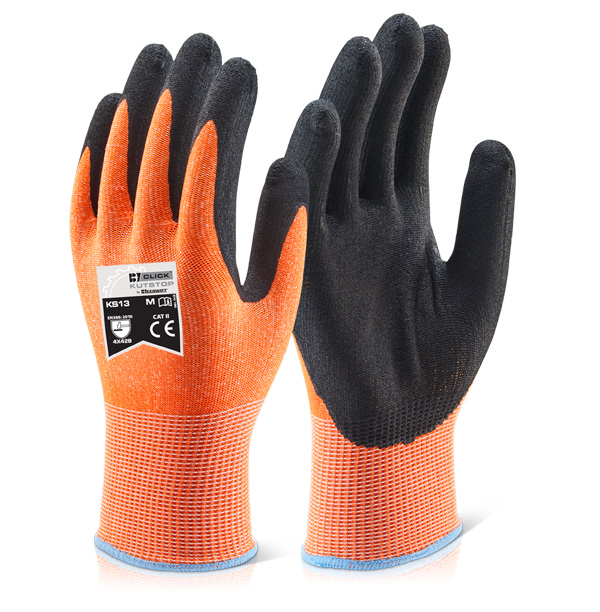 KUTSTOP MICRO FOAM NITRILE CUT B AMBER 08/MEDIUM