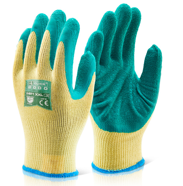 M/P GREEN LATEX P/C GLOVE L
