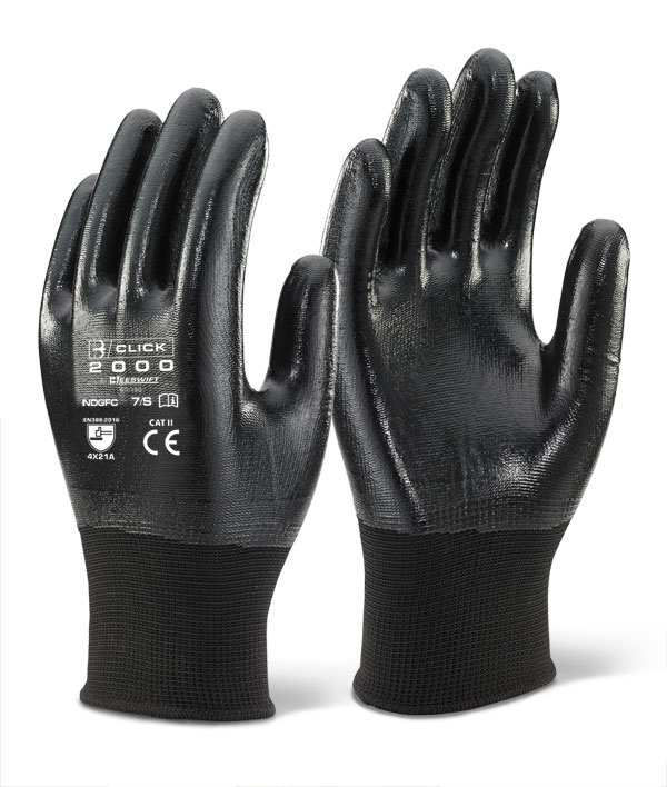 NITRILE F/C POLYESTER BLK MED