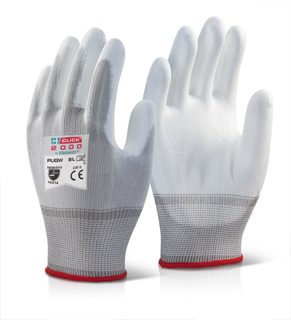 PU COATED GLOVE WHITE MEDIUM
