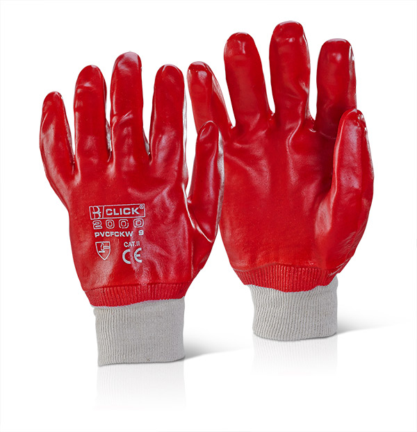 PVC F/COATED K/WRIST RED SZ 9