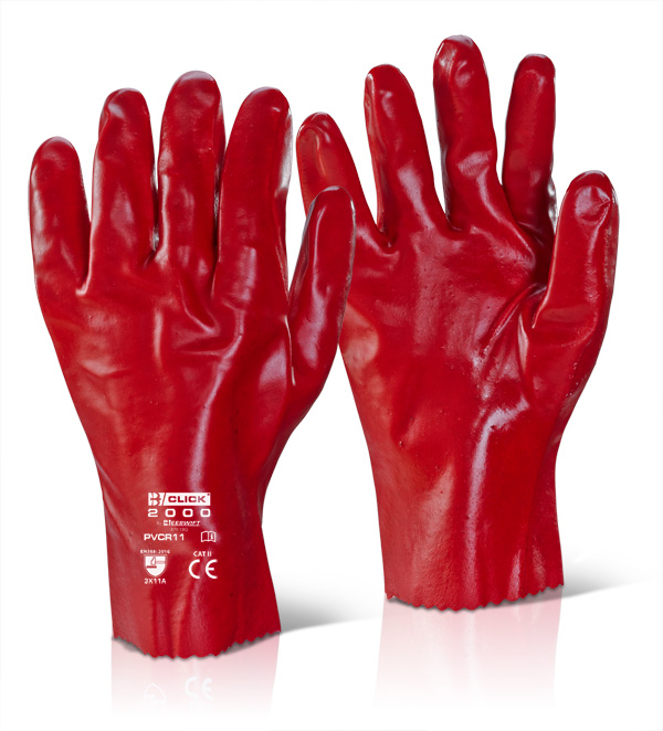 PVC GAUNTLET RED 11"