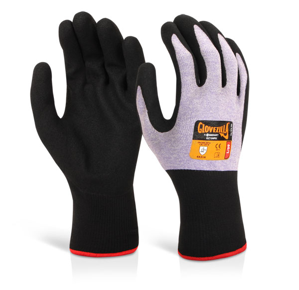 GLOVEZILLA NITRILE FOAM NYLON GLOVE PURPLE SMALL (07)