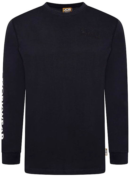 JCB WORKWEAR BANNER L/S NAVY T-SHIRT S