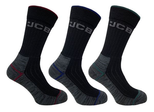 3PK WORK TOUGH SOCKS BLACK MIX 6-11