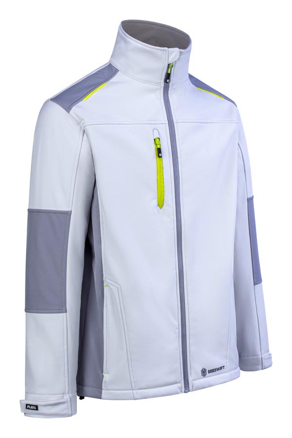 FLEX SOFTSHELL JACKET TWO-TONE WHITE GREY XXL